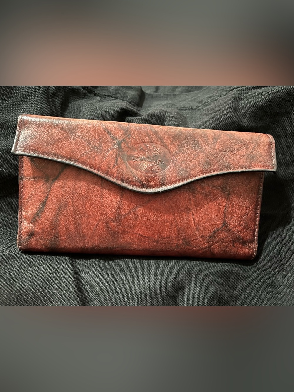Vintage Buxton Heiress Leather Organizer Wallet |Burgundy Wine Red Floral Clutch